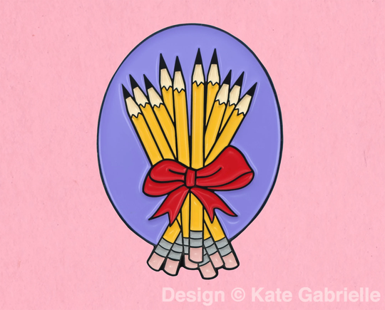 Bouquet Of Sharpened Pencils Enamel Lapel Pin - You've Got Mail/Buy 3 Pins Get 1 Free With Code Pinsgalore