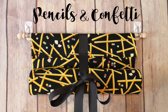 Pencils & ConfettiClassroom Door Safety CurtainRoll-Up Shade