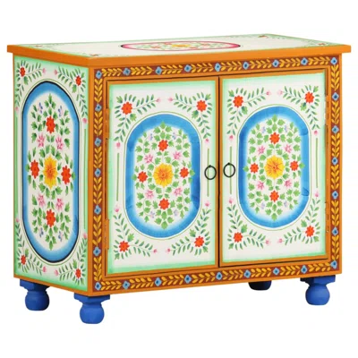 Canora Grey Hand Painted Sideboard 27.6"X13.8"X23.6" Solid Mango Wood