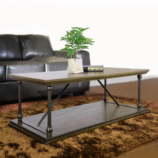 Homylin Wooden Coffee Table with Storage for Living Room