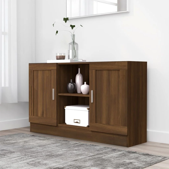 Sideboard Brown Oak 47.2"x12"x27.6" Engineered Wood