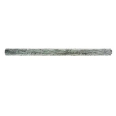 12" x 0.8" Polished Marble Pencil Liner Tile Trim in Wooden Gray