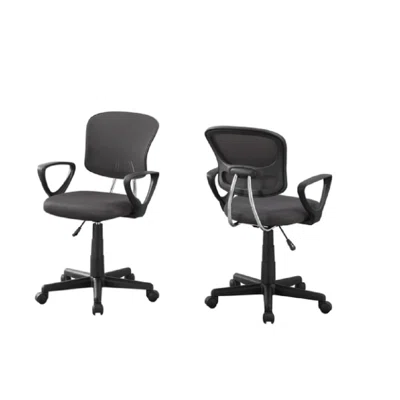 Office Chair With Pedestal Base And Upholstered In A Black Mesh Fabric