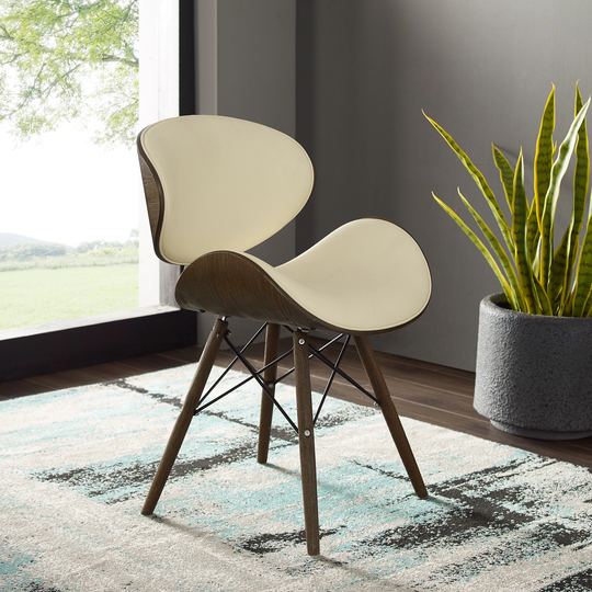 Corvus Madonna Mid-century Walnut and Black Accent Chair