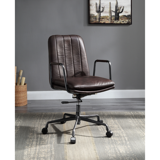 Eclarn Swivel Office Chair with Adjustable Height and Wheel in Mars Leather