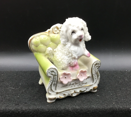 Vintage Sugared Dog in Chair - Japan