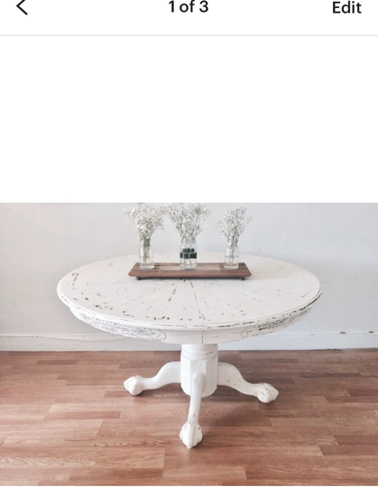Farmhouse Table Set Kitchen & Chairs Painted Dining Shabby Chic 4
