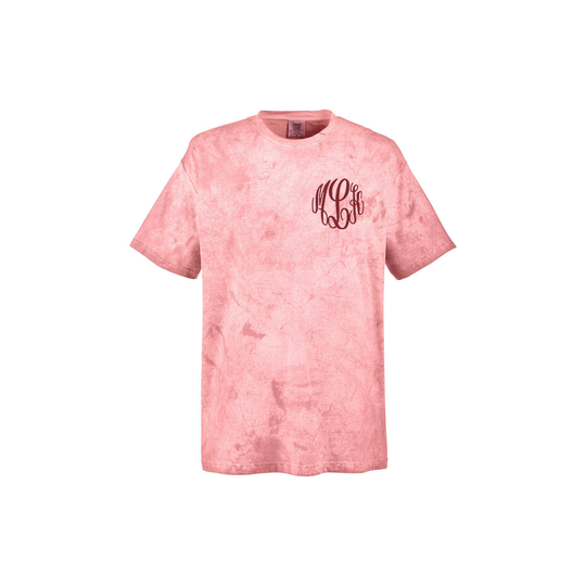 Monogrammed Comfort Colors Tone On T Shirt, Monogram Color Blast Shirt Personalized