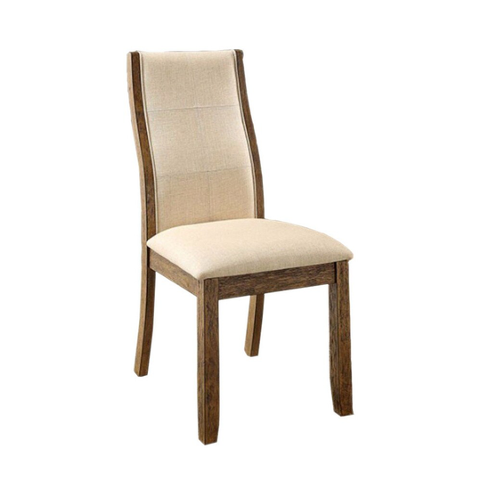 Onway Contemporary Side Chair, Oak & Beige, Set Of 2 - 40 H x 18.5 W x 24 L Inches