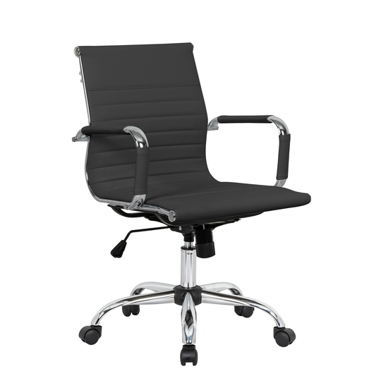 LeisureMod Harris Adjustable Swivel Modern Leather Task Office Chair