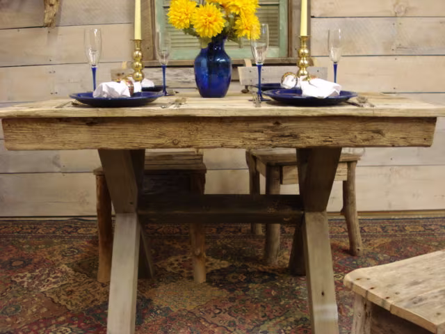 Counter Height Table, Reclaimed Wood Table, Dining Room Driftwood | 72" X 24" 30, Or 36"H Pictured Is 52" 32"X 30"H