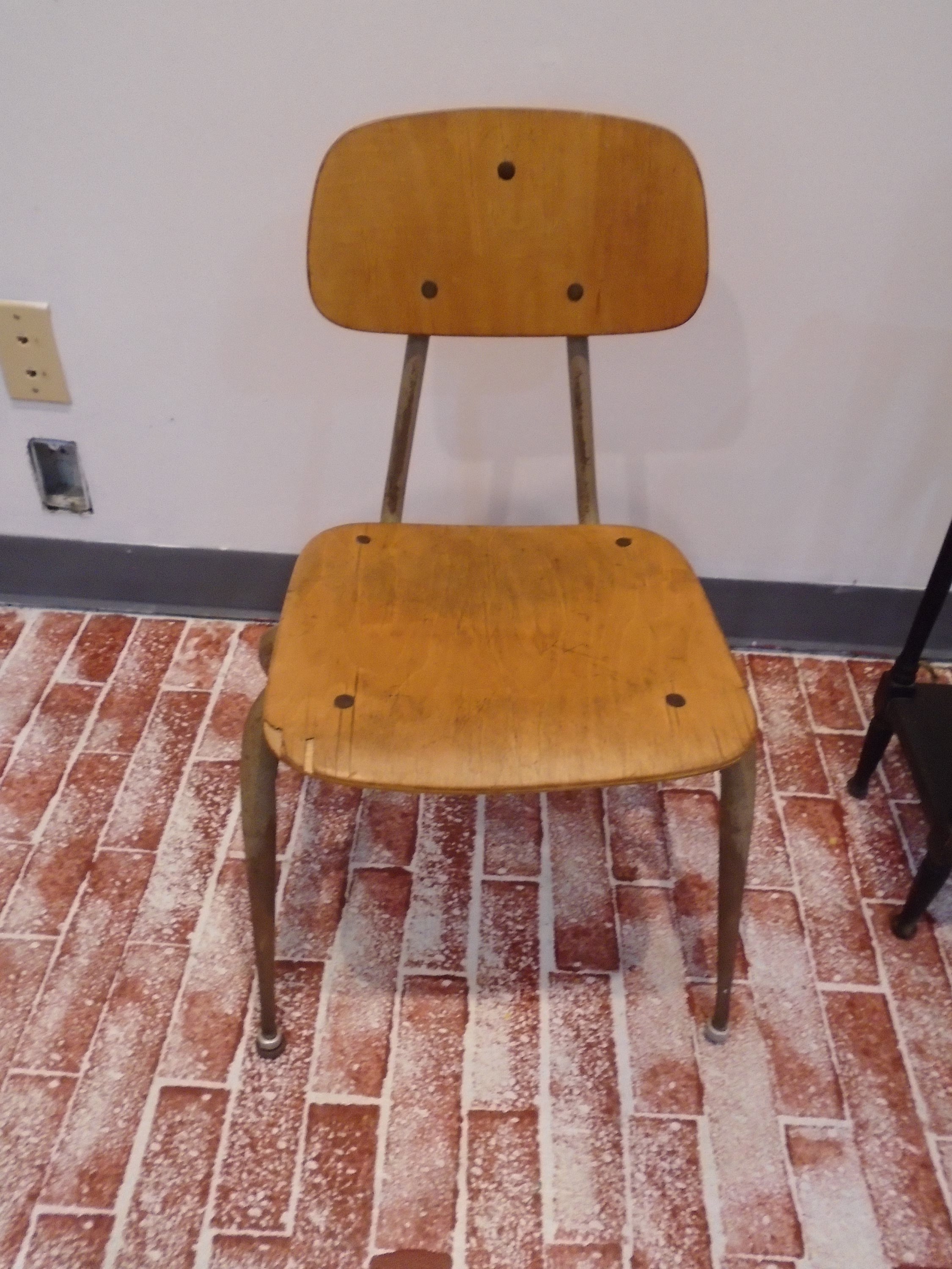 Vintage Mcm Maple Two Piece High School Chair Office Home Farmhouse Decor