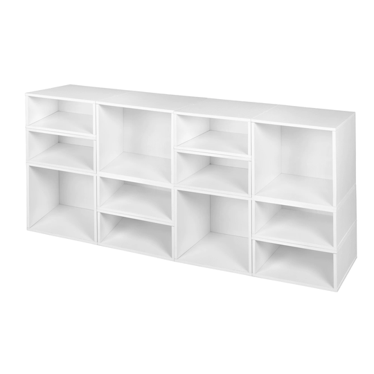 Noble Connect Storage Set- 4 Full Cubes/8 Half Cubes- White Wood Grain