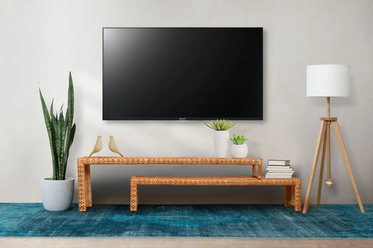 Rattan Resizable Tv Stand/Media Table Wood Console Plant Stand