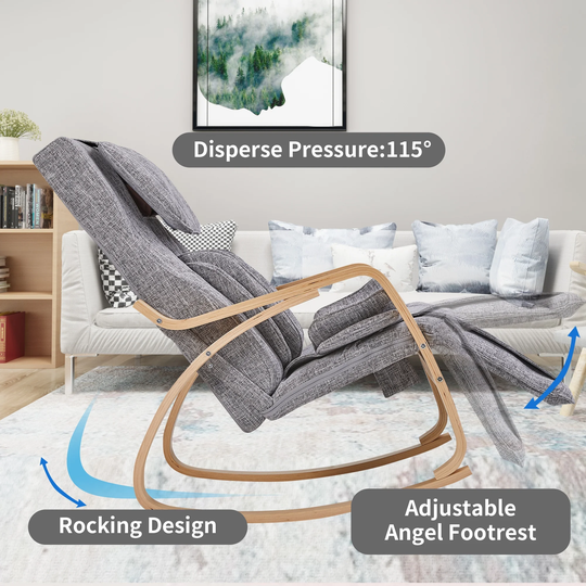 Full massage function-Air pressure-Comfortable Relax Rocking Chair, Lounge Chair Relax Chair with Cotton Fabric Cushion