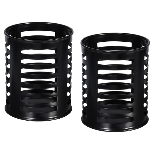 2pcs Pen Holder, Metal Desk Organizer Pencil Makeup Brush Storage Box, Black