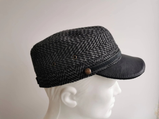 Black Semi Woolen Cap For Men & Women Classic Hat Newsboy Adjustable