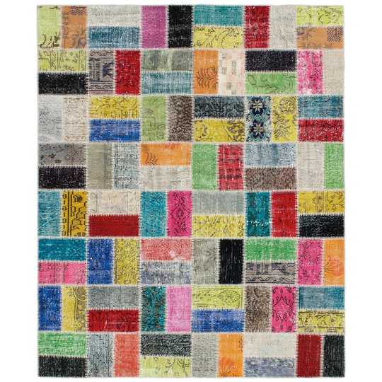 ECARPETGALLERY Hand-knotted Color Transition Patchwork Multi Wool Rug - 5'9 x 7'6