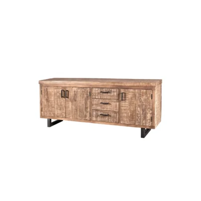 79" Wide 3 Drawer Mango Solid Wood Sideboard