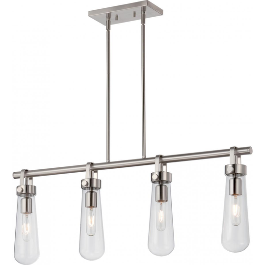 Nuvo Lighting Beaker Brushed Nickel Metal/Glass 4-light Trestle Light