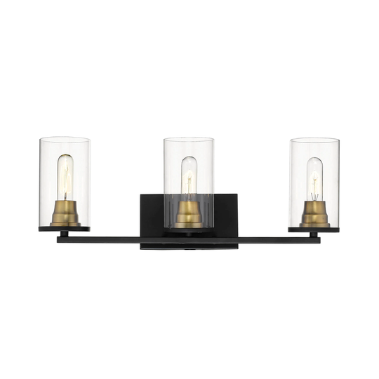 Burbank 3 Light Vanity Light in Matte Black/Heirloom Bronze