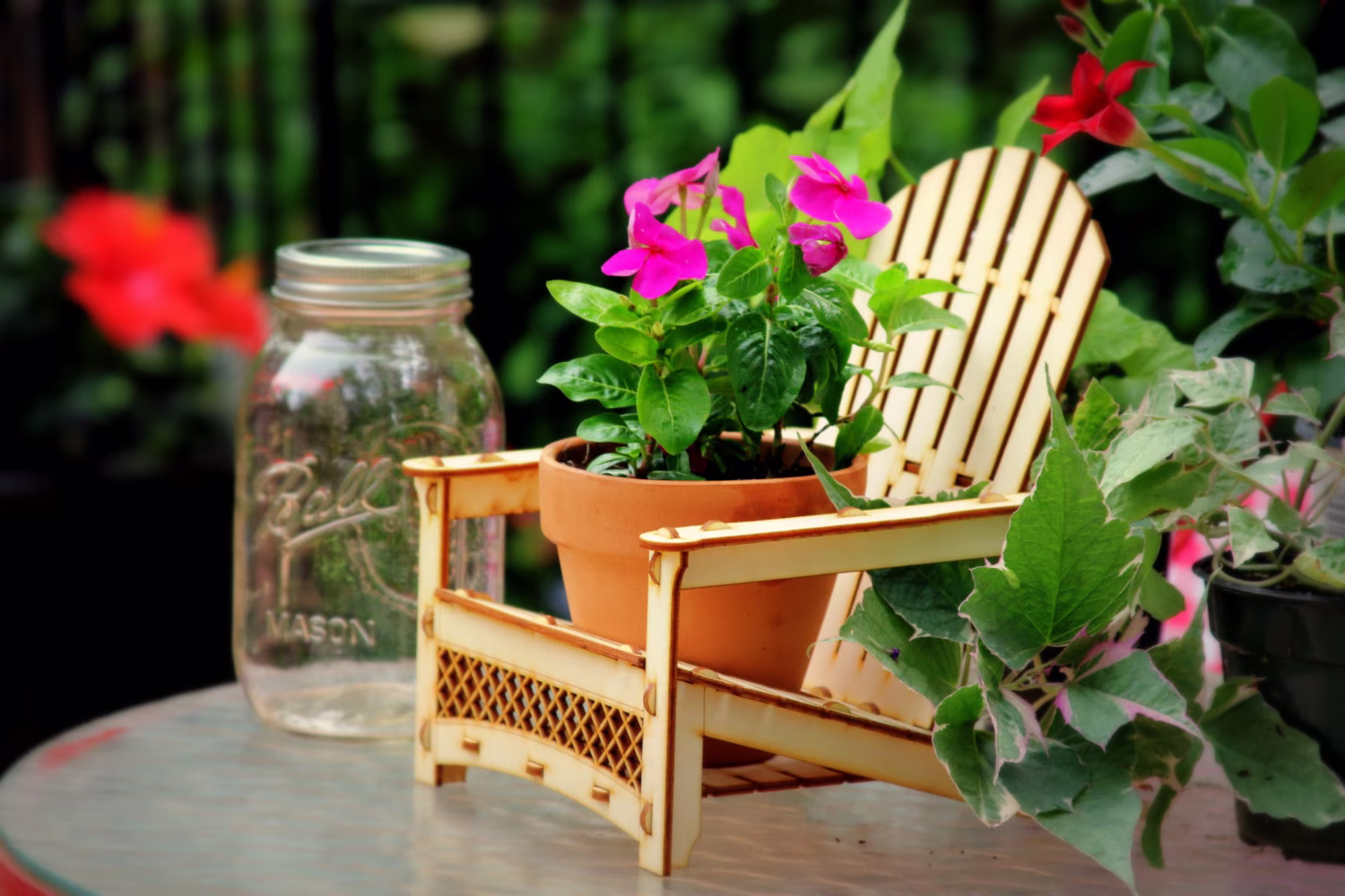 Adirondack Chair. Outdoor Planter, Drink Holder, Beach Buddy, Table Centerpiece, Party Decorations, Etc. Diy Wood Kit You Snap Together