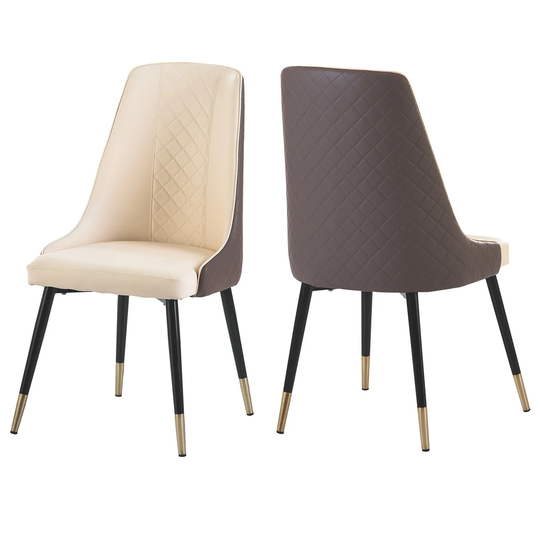 Dining Chairs Set of 2, PU Leather Dining Chairs with Metal Legs