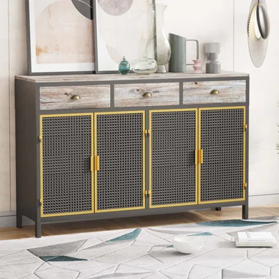 47.64" Freestanding Sideboard Storage Cabinet With 3 Top Drawers,For Living Room Office Bedroom