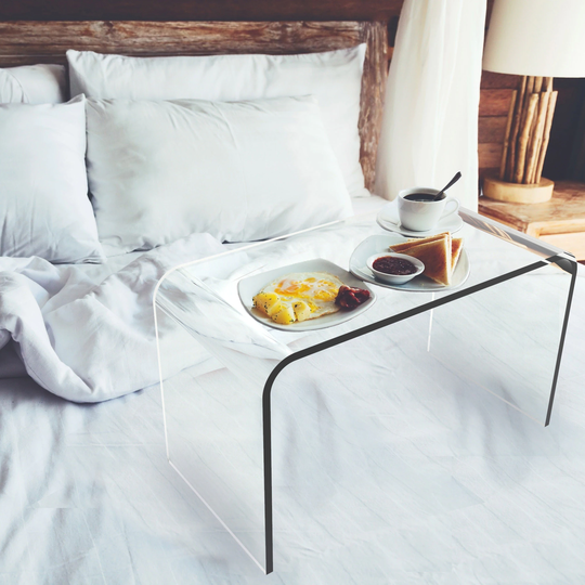 Acrylic Side Table Clear and Modern C-Style Vertical End Table by Lavish Home