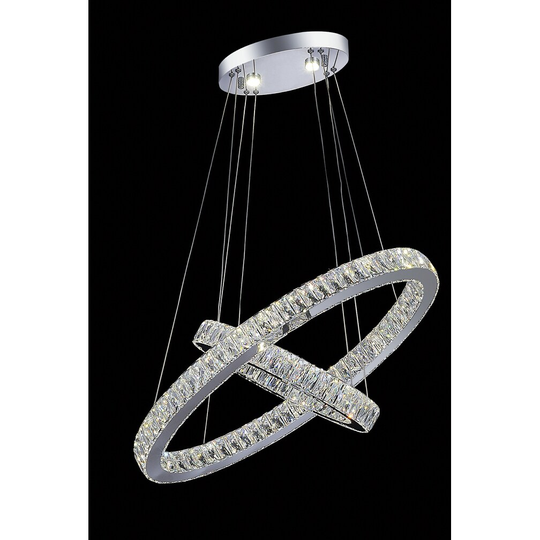 Giuseppe Lighting 5635P27ST2O (Clear) LED Chandelier Florence Chrome - Exact Size