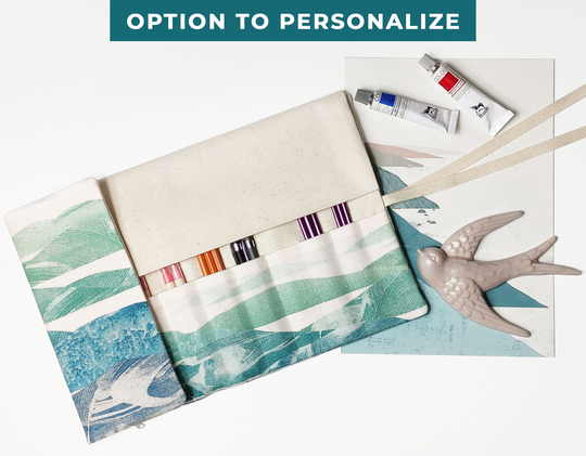 Roll Case For Art & Handicraft Tools. Roll-Up Pencil Case. Travel Brushes, Crochet Hooks, Needles. Personalized Gift. Gift Idea