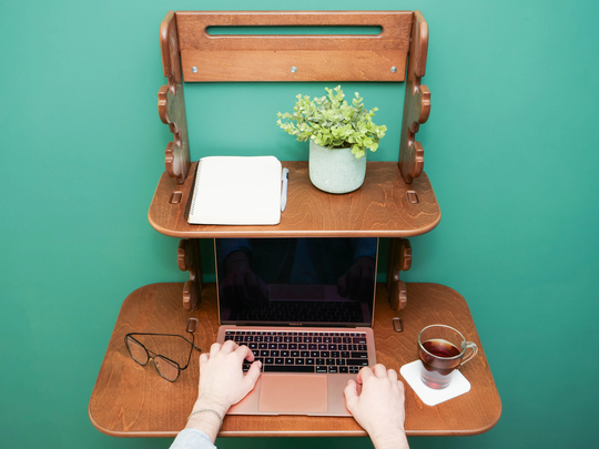Wall Hanging Desk Table That Saves Space in The Room Wooden Adjustable Furniture For Working From Home Universal Gift