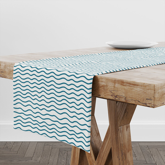 Table Runner Waves | Unique Design Decor High Quality Textile & Print Made in Eu