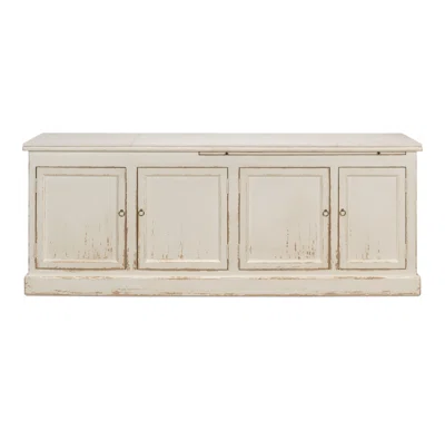 French 87" Wide Pine Wood Sideboard