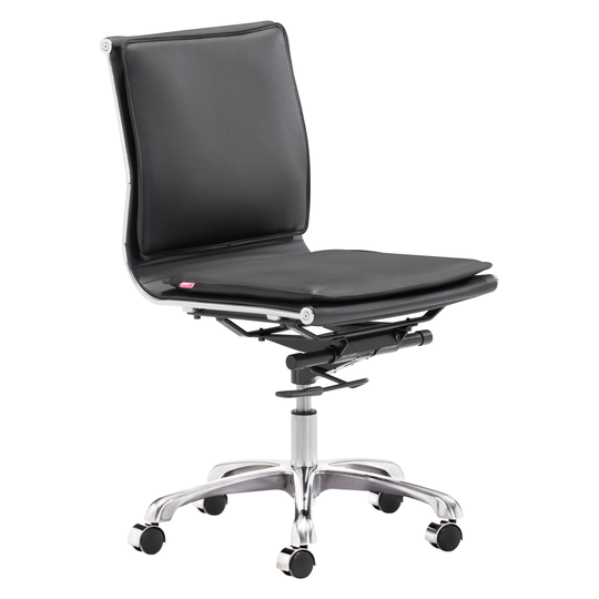 Dream Plus Armless Office Chair Black - 23L x 23W x 36.6-40H
