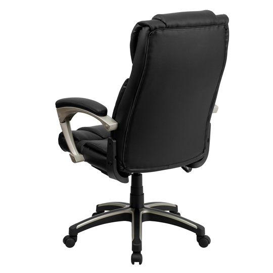 High Back Folding LeatherSoft Executive Swivel Office Chair with Arms