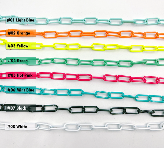 New Colorful Enamel Oval Paper Clip Chain, Pop Colored Metal Wholesale Chain For Necklace Bracelet, 16x8mm Ch229