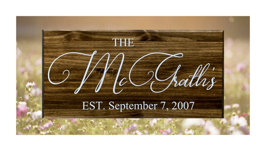 Family Name Sign Custom Wood Personalized Wedding Gift Last Established Anniversary Est Couples