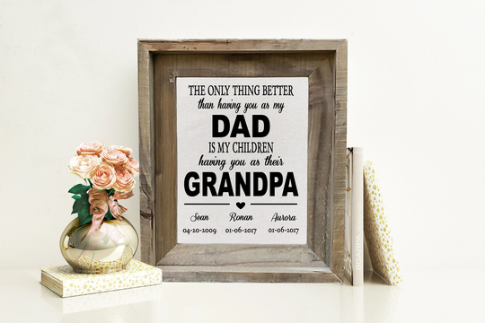 Grandpa Fathers Day Gift Personalized For Frame Custom Grandfather Framed