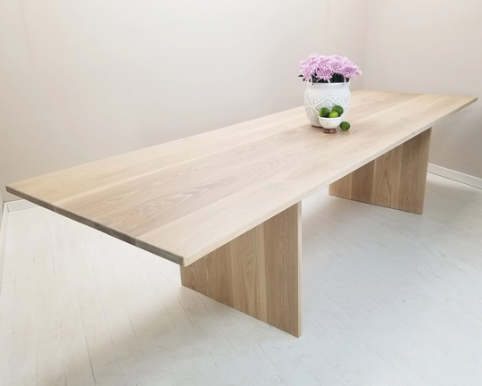1" Panel Dining Table in Seawashed White Oak