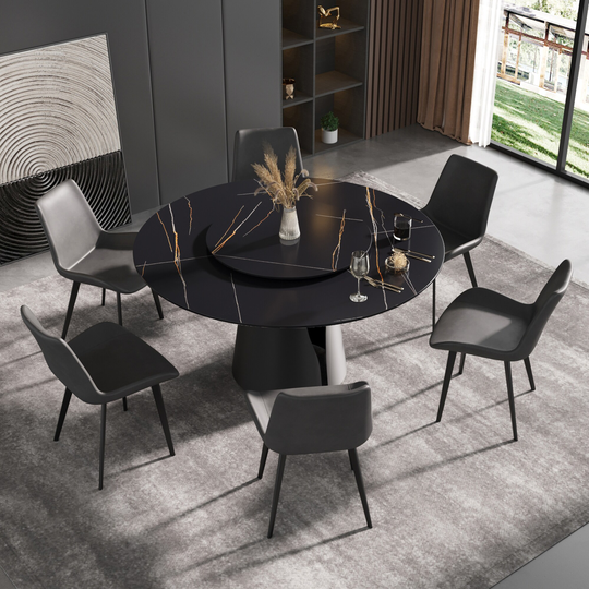 59" Round Dining Table Modern Kitchen Table for 6~8 People
