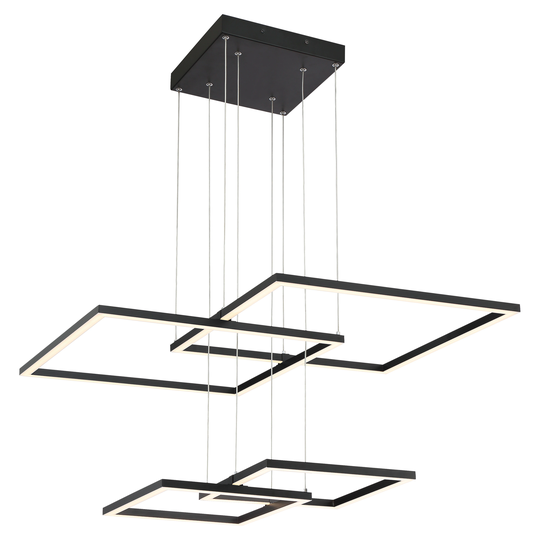 Squared 1-light Black LED Pendant