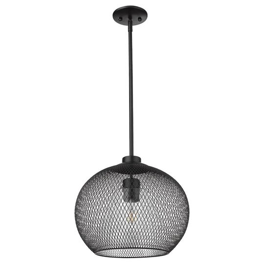 Vivio Lighting Florence 1-Bulb Matte Black Metal Globe Pendant Light