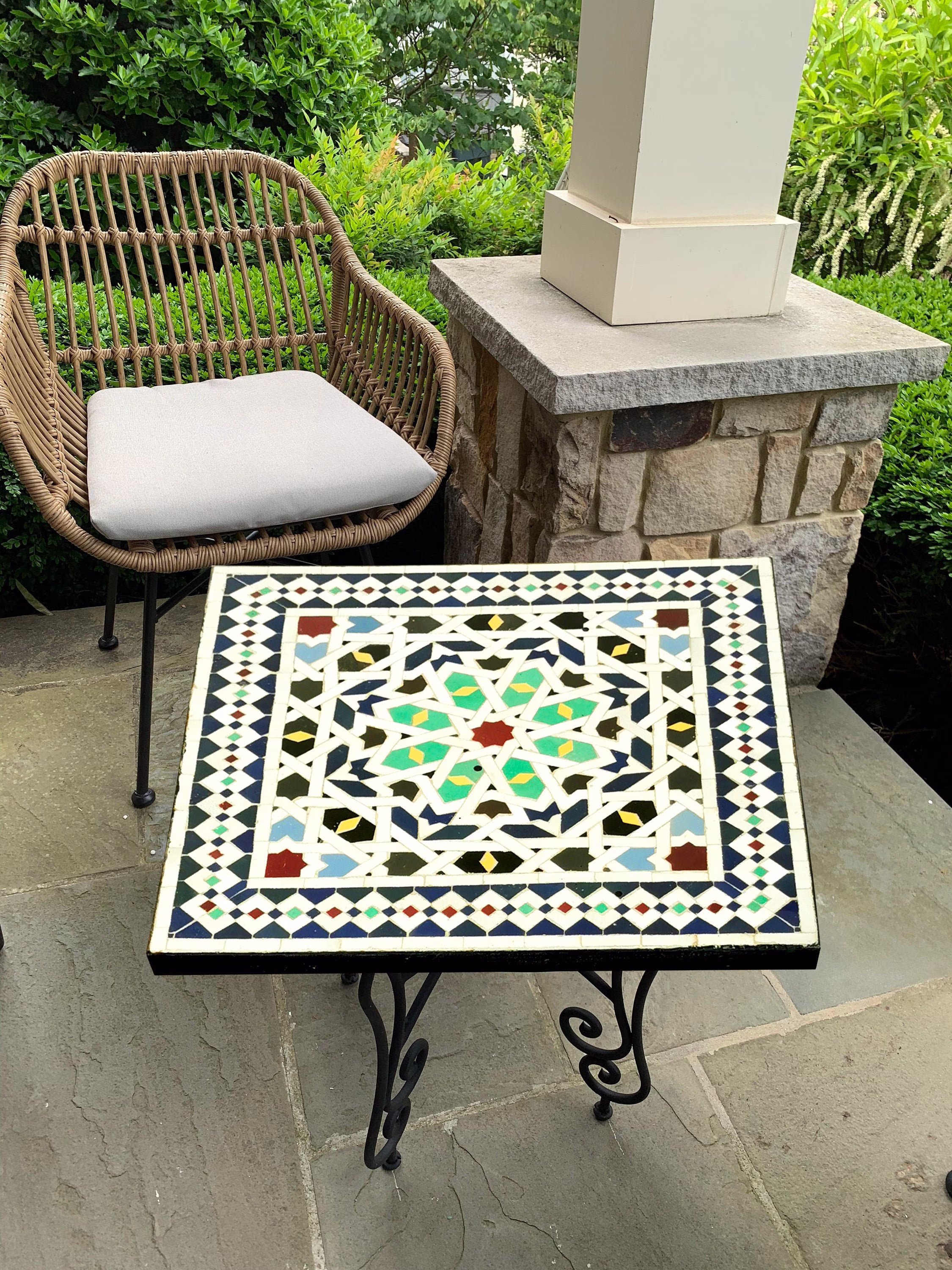 Personalized Handmade Mosaic Table - Create Your Own Dining/Coffee Outdoor Indoor Provide Us With The Colors, Size, Ans Shape