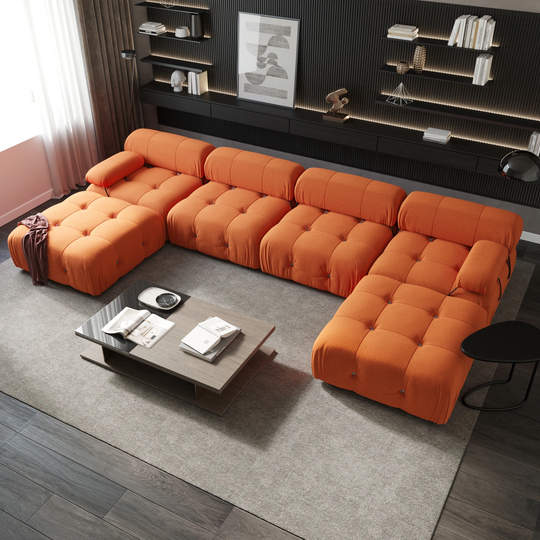 Teddy U-Shaped 6-seat Upholstered Sectional Sofa