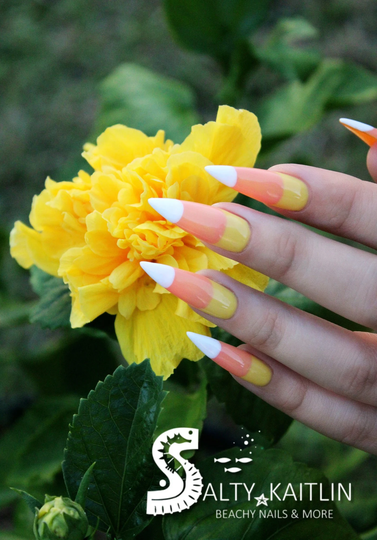 Candy Corn Gel Press On Nails
