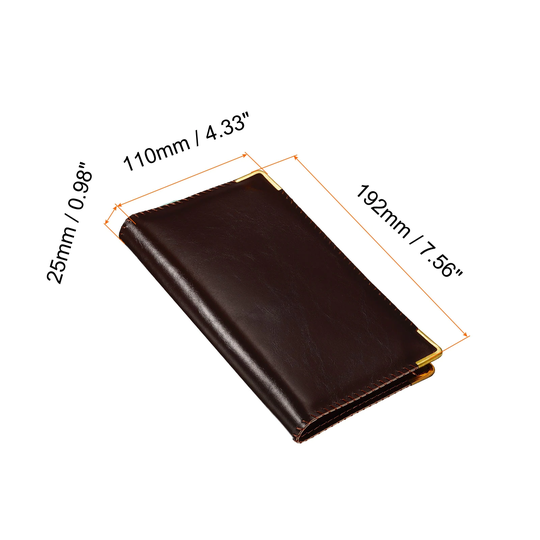 PU Leather Business Card Holder Binder Book Organizer Case 120 Pockets - Dark Brown