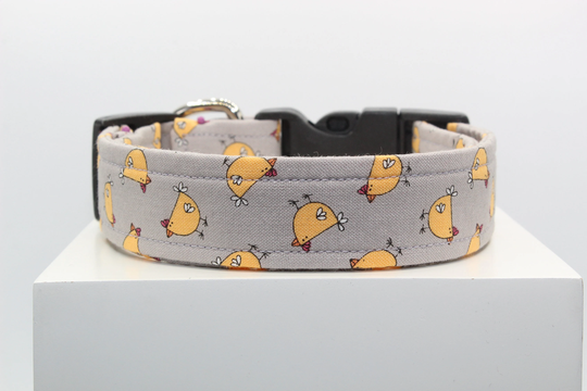 Chicken Coop Dog Collar, Handmade Fabric Custom Print Collars For Dogs, Dog Collars, Dogs