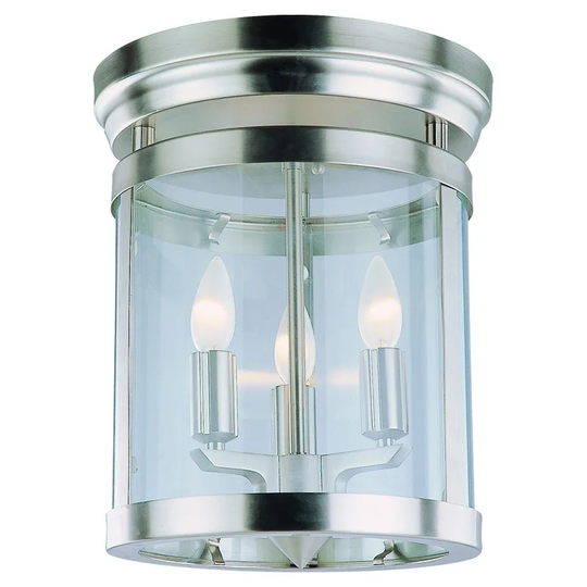 DVI Lighting DVP4432SN Three Light Flush Mount Niagara Satin Nickel - One Size