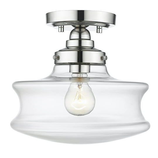Keal 10" 1-light Convertible Semi-Flush Mount/ Pendant w/ Clear Glass